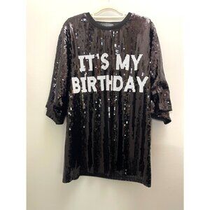 Black Sequin "Its My Birthday" Dress By Jainmy Martinez